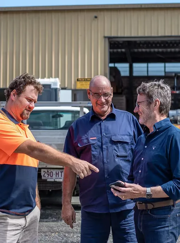Poles and Holes team at the depot