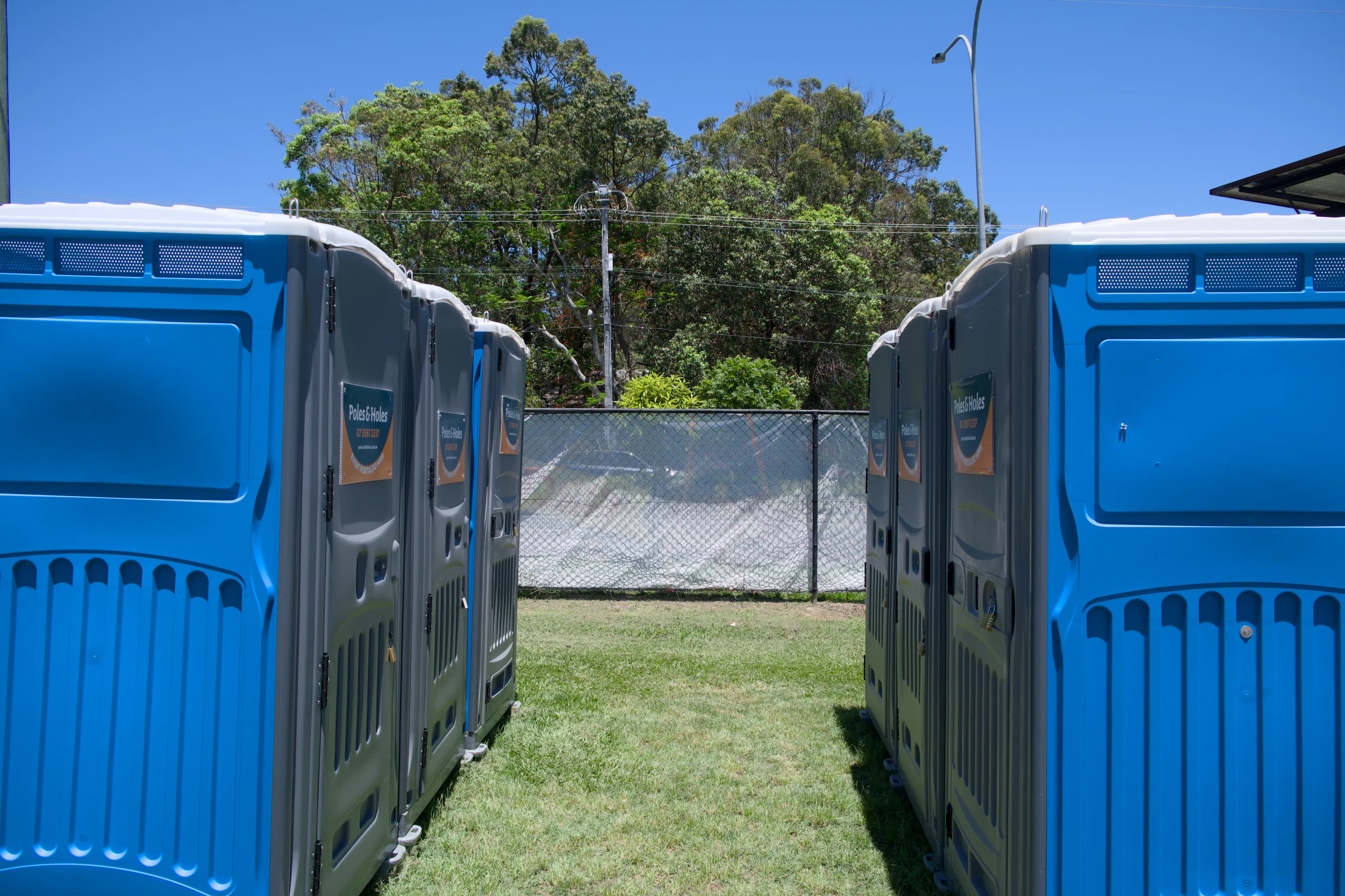 Row of portaloos ready for a Brisbane event