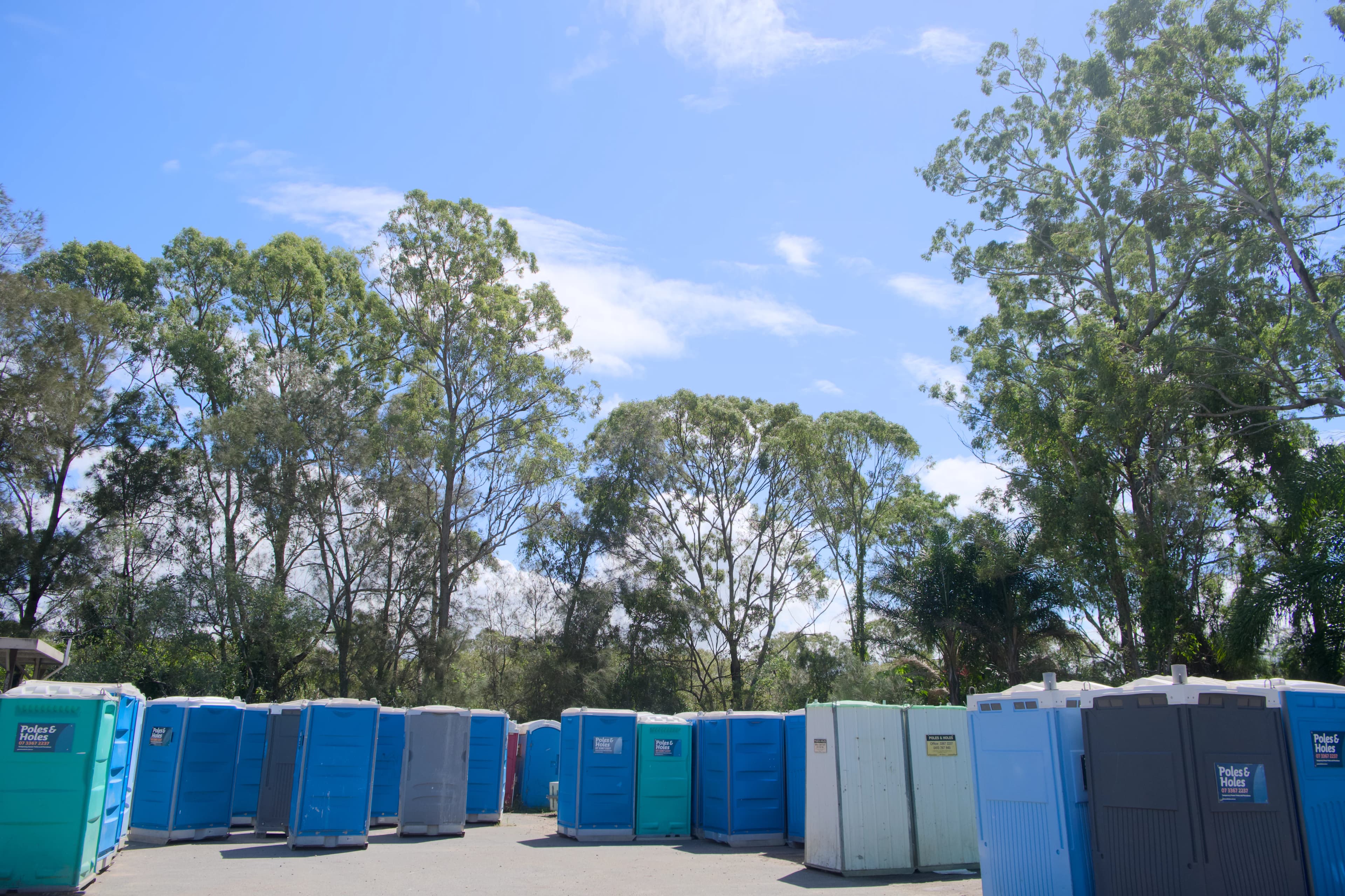 Portable toilets on a Brisbane site