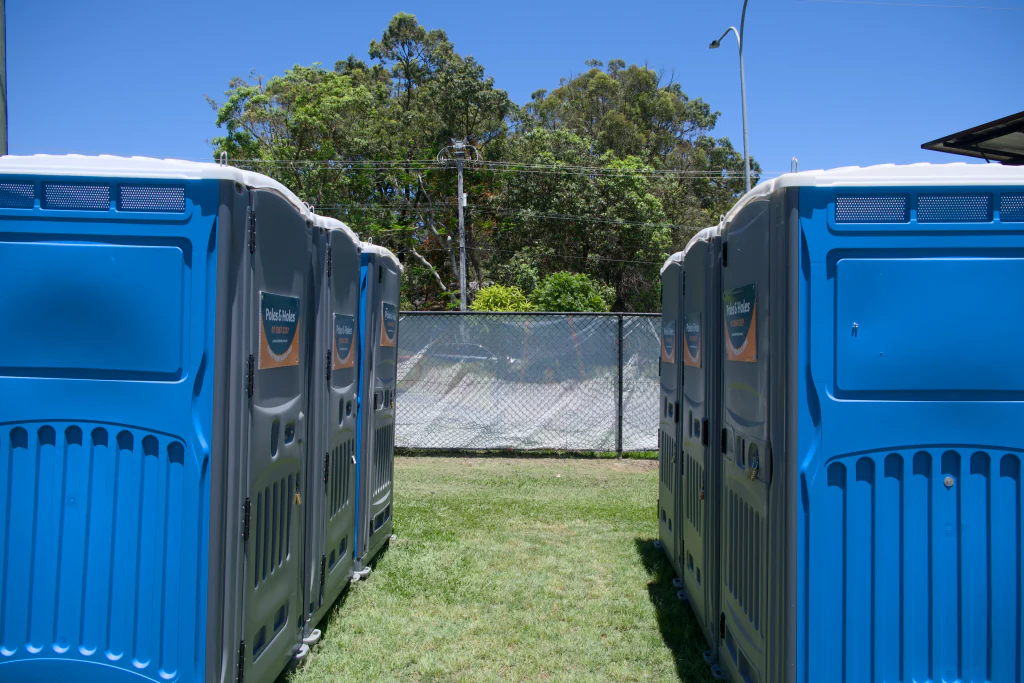Row of portaloos ready for a Brisbane event