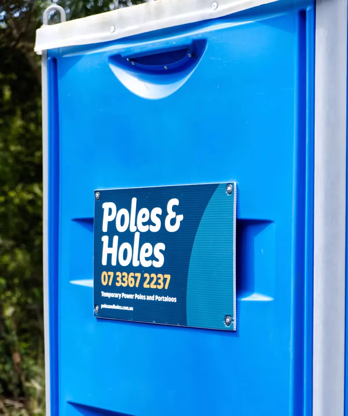 A Poles and Holes event portable toilet, kept for functions and never used on building sites